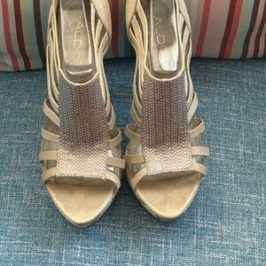 Aldo Metallic Gold Strappy Heels